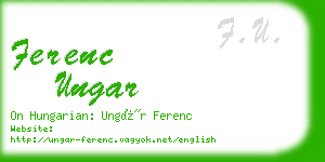 ferenc ungar business card